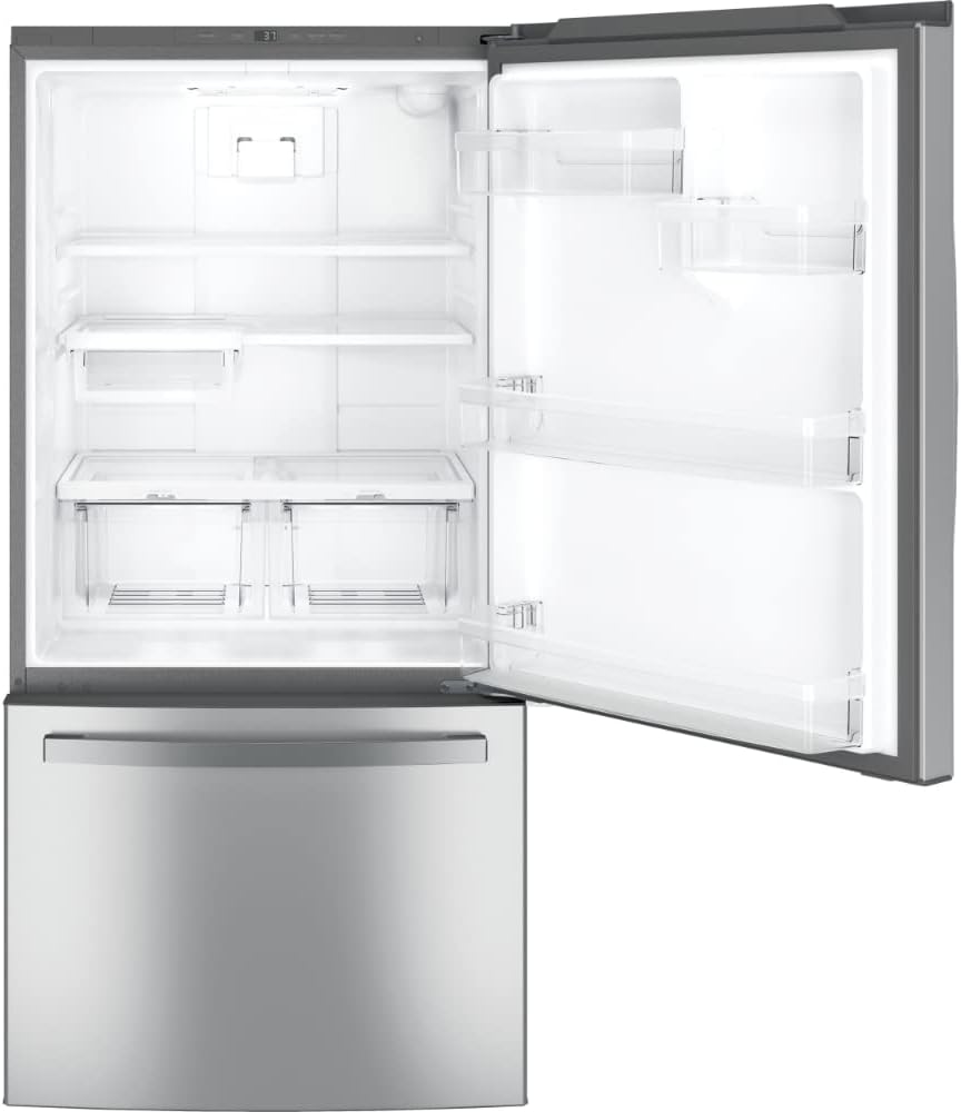 GE 24.8 cu. ft. Bottom Freezer Refrigerator in Fingerprint Resistant Stainless Steel Standard Depth ENERGY STAR