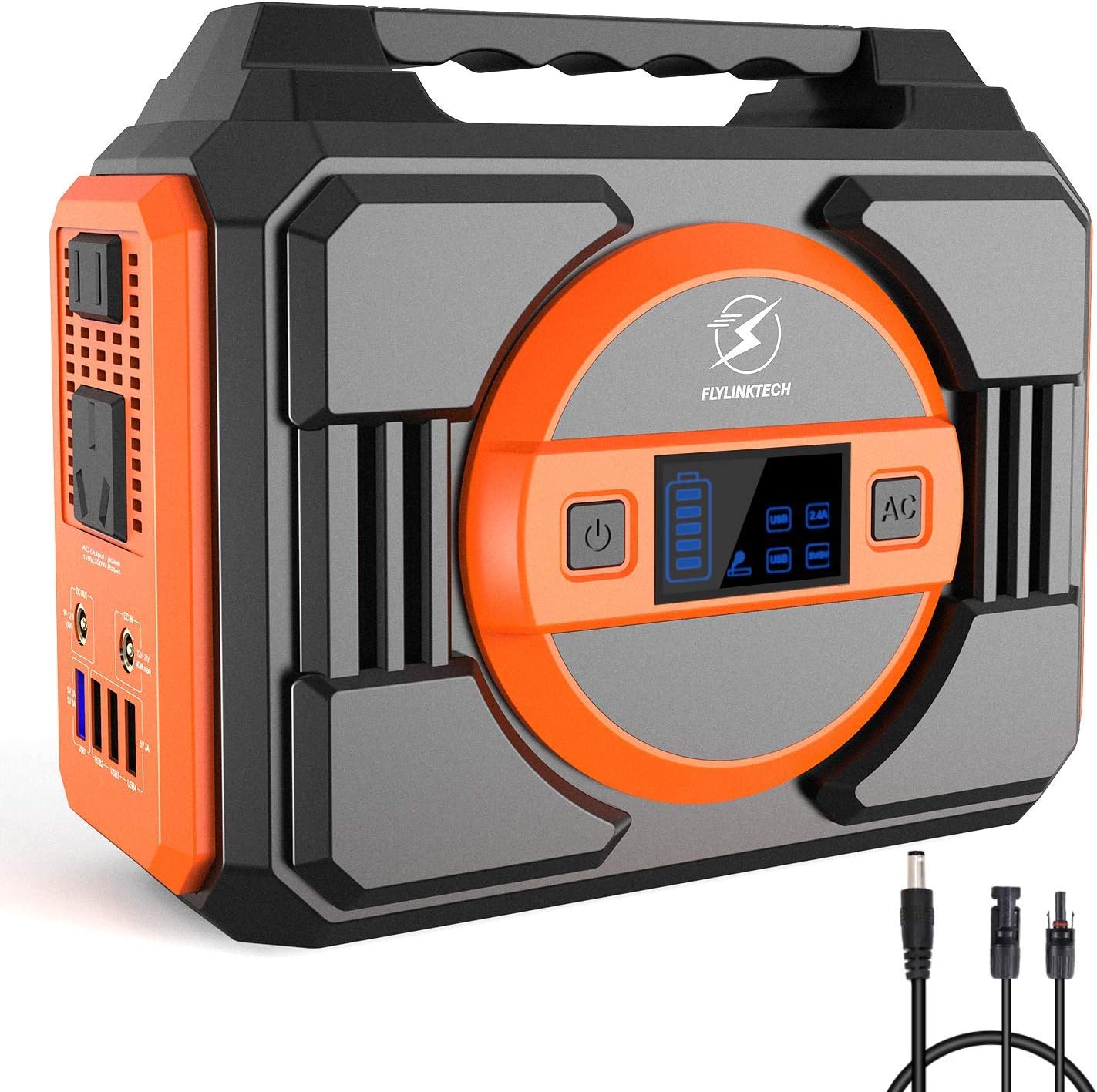 Portable Power Station 300W, FLYLINKTECH 75000mAh 277.5Wh Battery Power Station for Camping Home Use CPAP, Emergency Backup Lithium Battery Power Supply with LED Flashlight 2 AC Outlets 2 DC 4 USB Ports