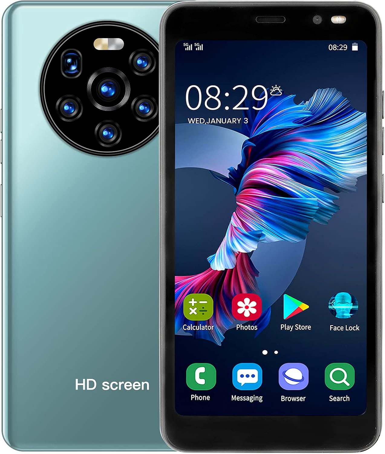 wendeekun Mate40 Pro Unlocked Smartphone, Mobile Phones,Dual Card Dual Standby Smart Phone 512MB+4GB,Maximum Support Extension 128GB, black Pack of 2