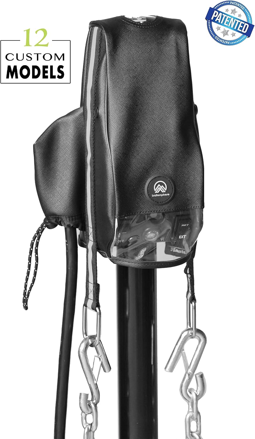 Clever Cover by Trailersphere Custom Electric Tongue Jack Cover for Trailer, RV, Camper, Chains Holder, Plug Protector, Sun and Waterproof (RAM Jack Cover) Pack of 2