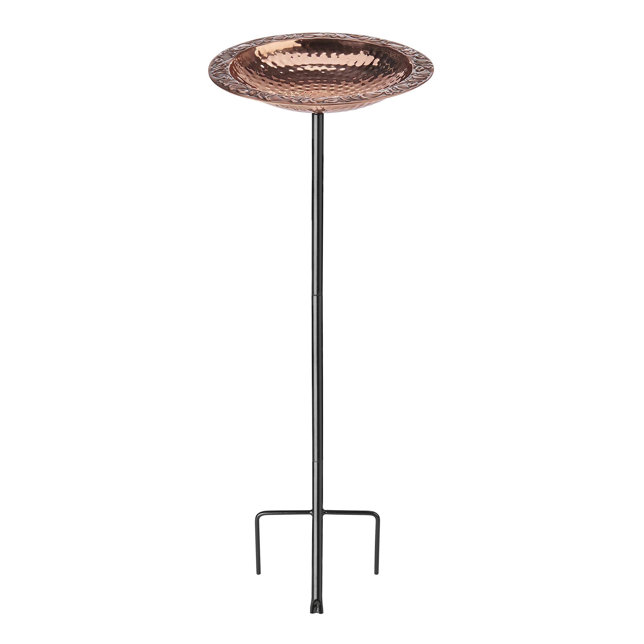 Good Directions Pure Copper Bird Bath on Garden Pole