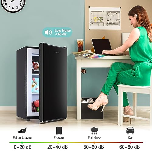 Anukis 3.0 Cu.ft Compact Upright Freezer, Mini Freezer with Removable Shelves For Home Apartment Office Basement or Dorms