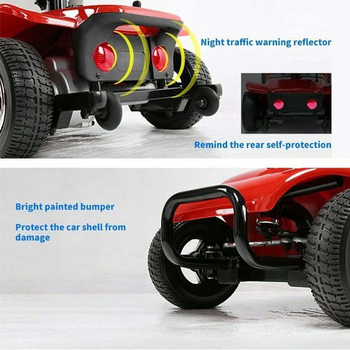 1inchome 4 Wheel Mobility Scooter for Seniors, Folding Electric Powered Wheelchair Device for Adults, Elderly, Gift for Elderly, Red