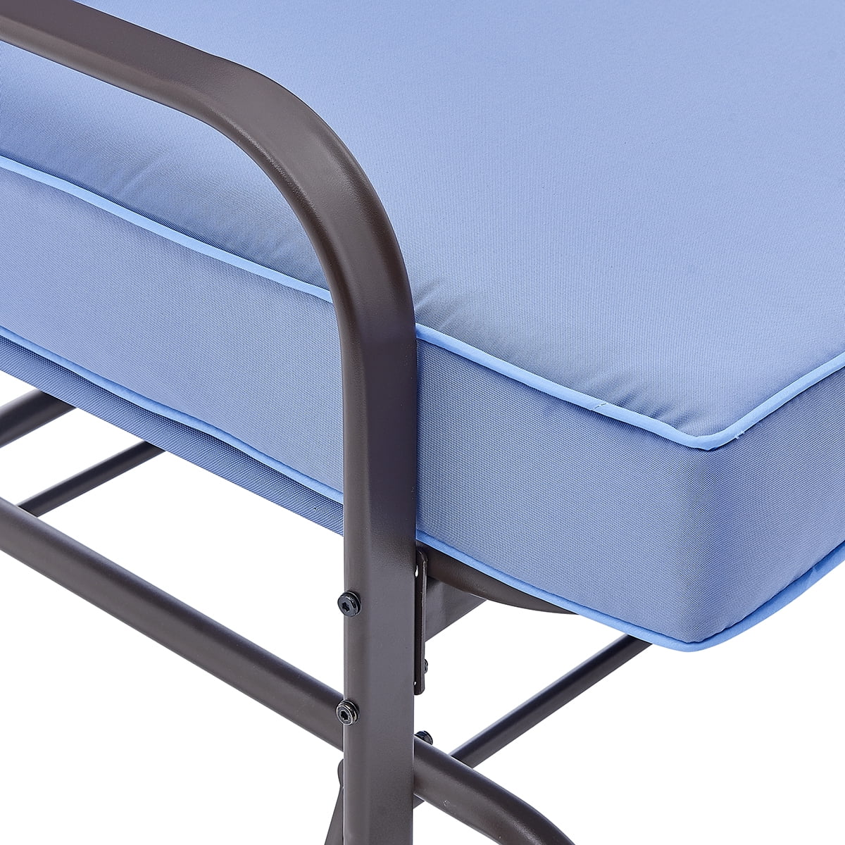 Outdoor 2-Person Glider Patio Rocking Bench Loveseat with Cushioned Seat, Blue