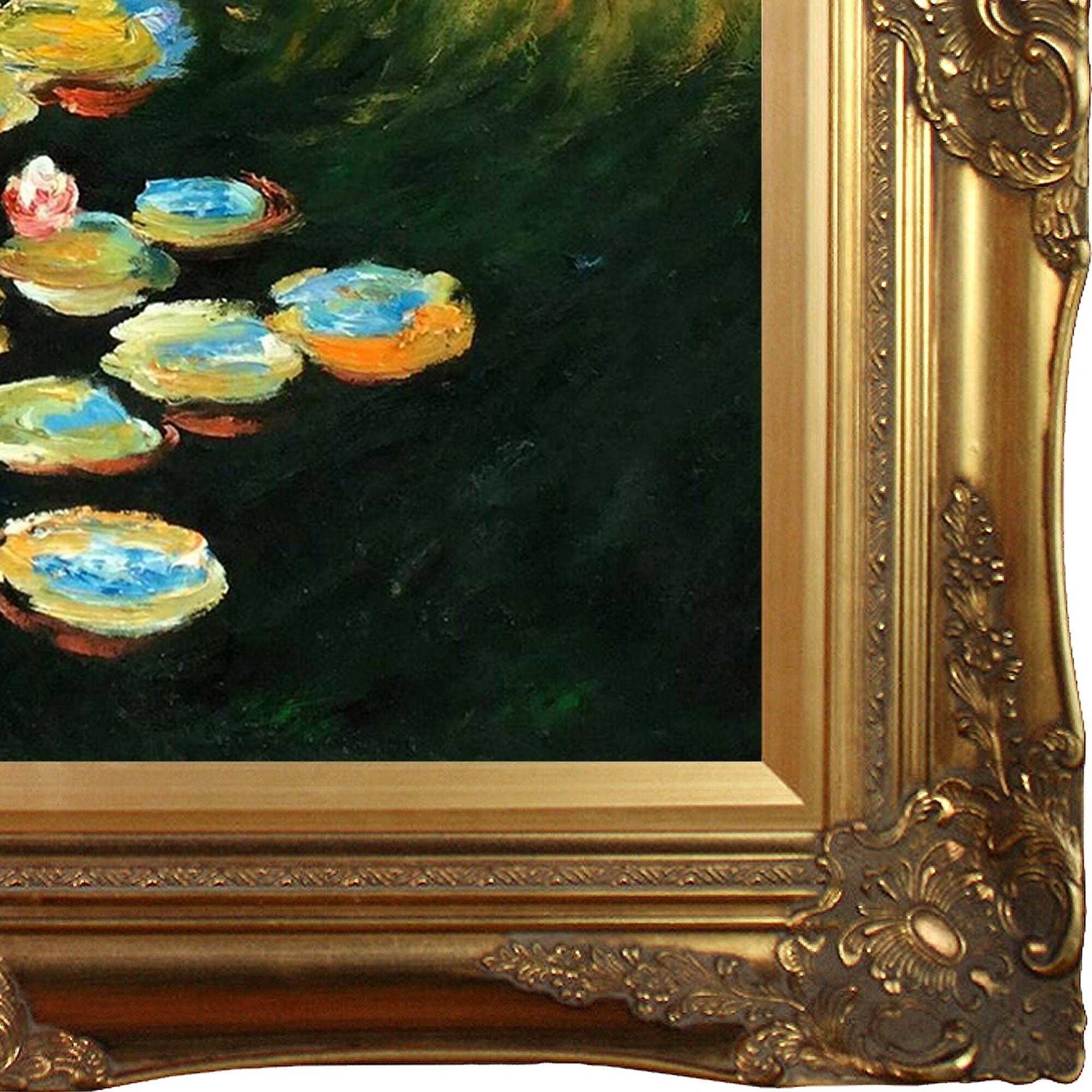 overstockArt Water Lilies with Burgeon Gold Frame, Claude Monet - 33.5x22 x 29.5x22