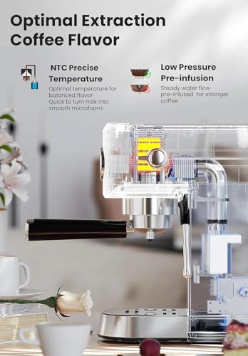 Gevi Espresso Expresso Machine 20 Bar with Auto Milk Frother, Professional Espresso Maker with Steam Wand, Compact Stainless Steel Cappuccino & Latte Machine, Gift for Coffee Lover, Home Baristas