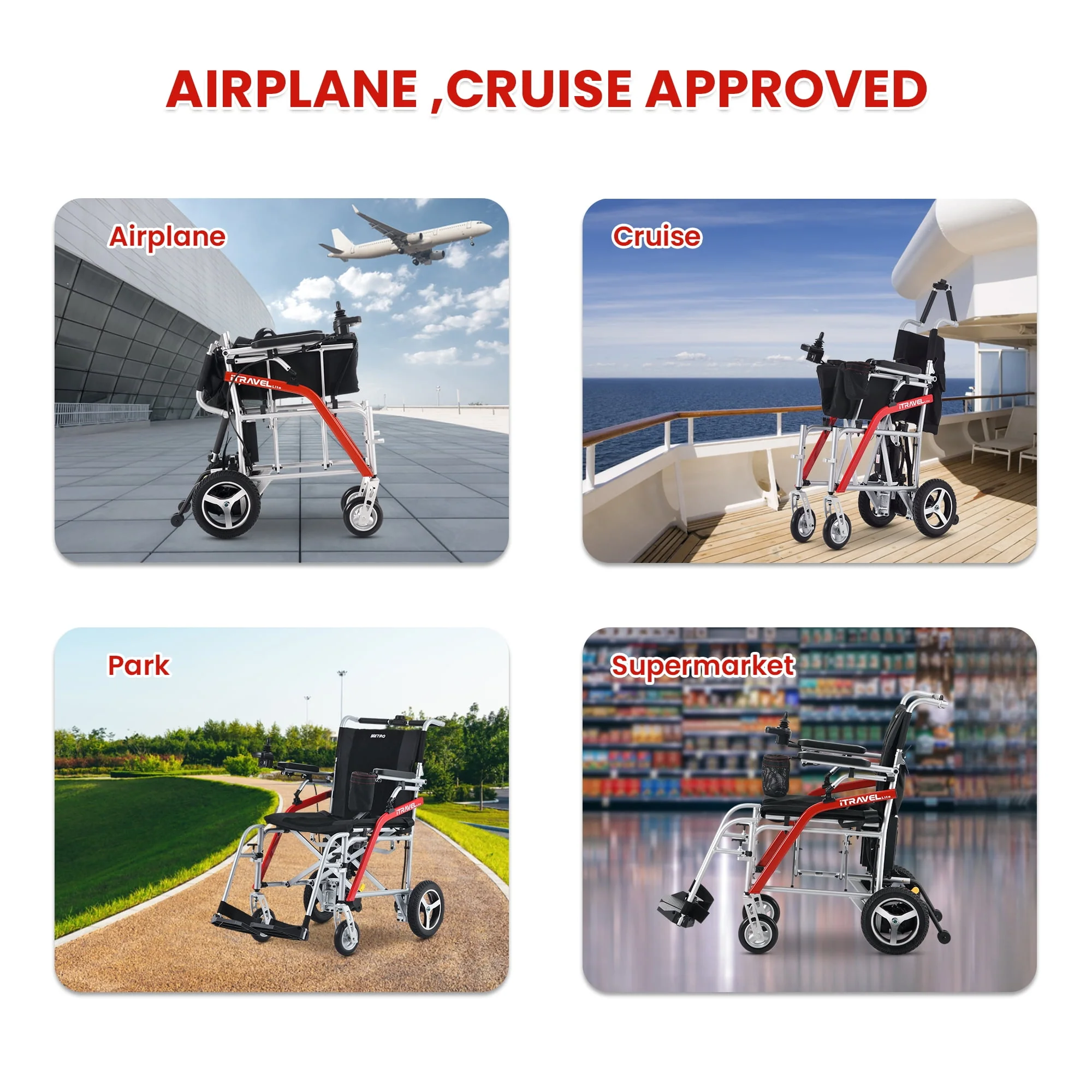Segmart Lightweight Electric Wheelchair for Adults, 33lbs Travel Size Foldable Intelligent Motorized Wheelchair with Cup Holder & Anti-Tipper, Air Travel Allowed, 220LBS