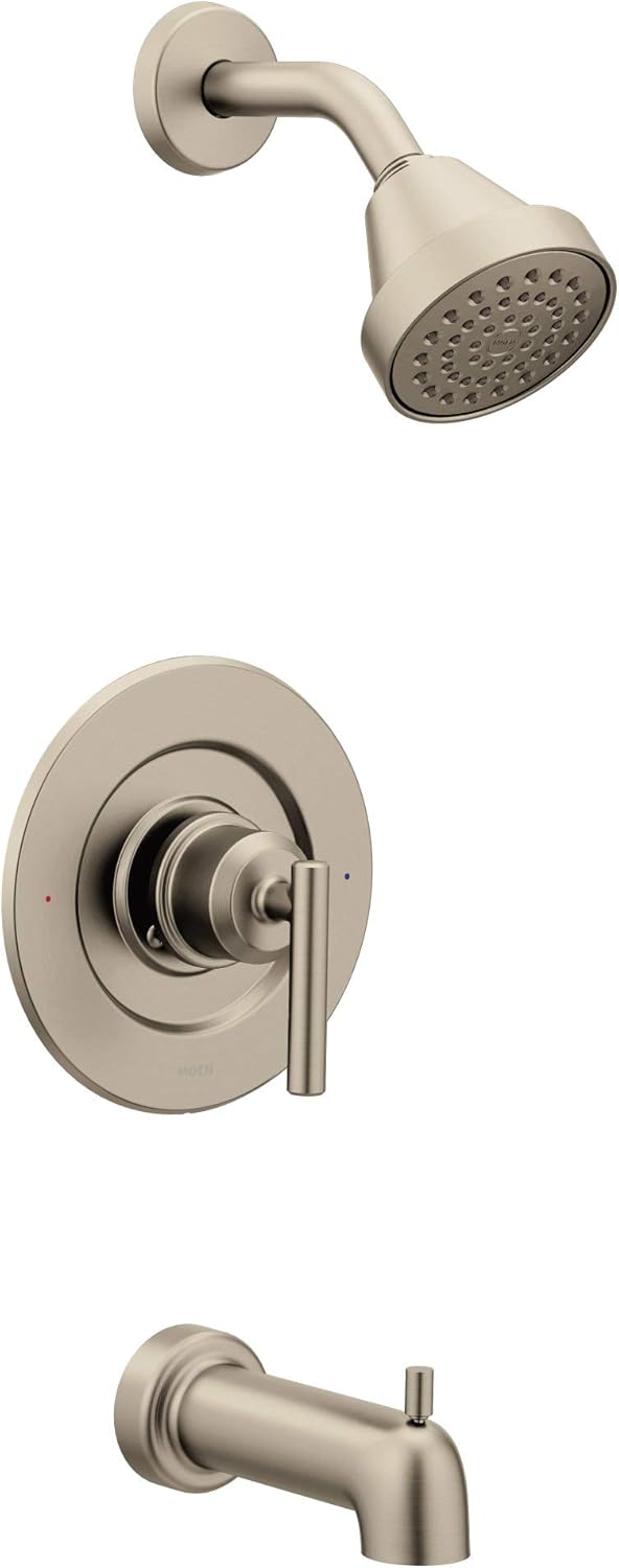 Moen T2903EPBN Gibson Posi-Temp Pressure Balancing Eco-Performance Modern Tub and Shower Trim, Valve Required, Brushed Nickel