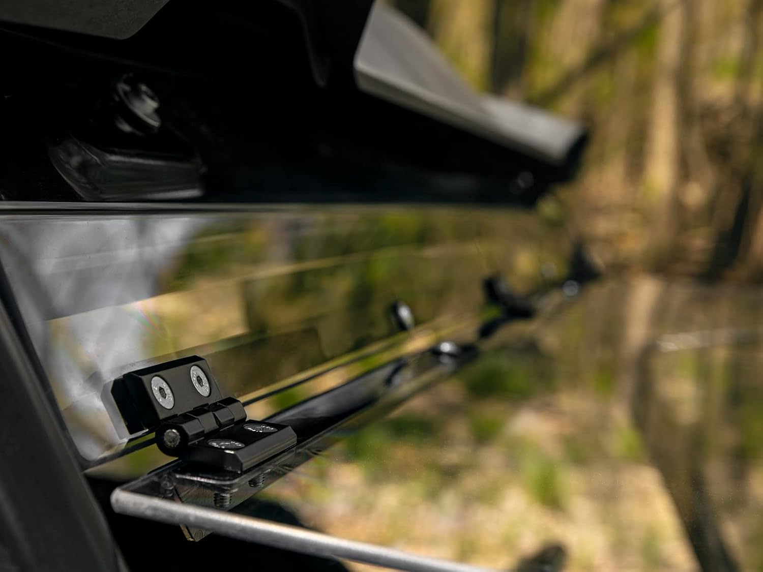 SuperATV Heavy Duty Scratch Resistant Flip Windshield for 2018+ John Deere Gator XUV 835E / 835M | 1/4 Thick Polycarbonate That is 25X Stronger Than Glass | USA Made!