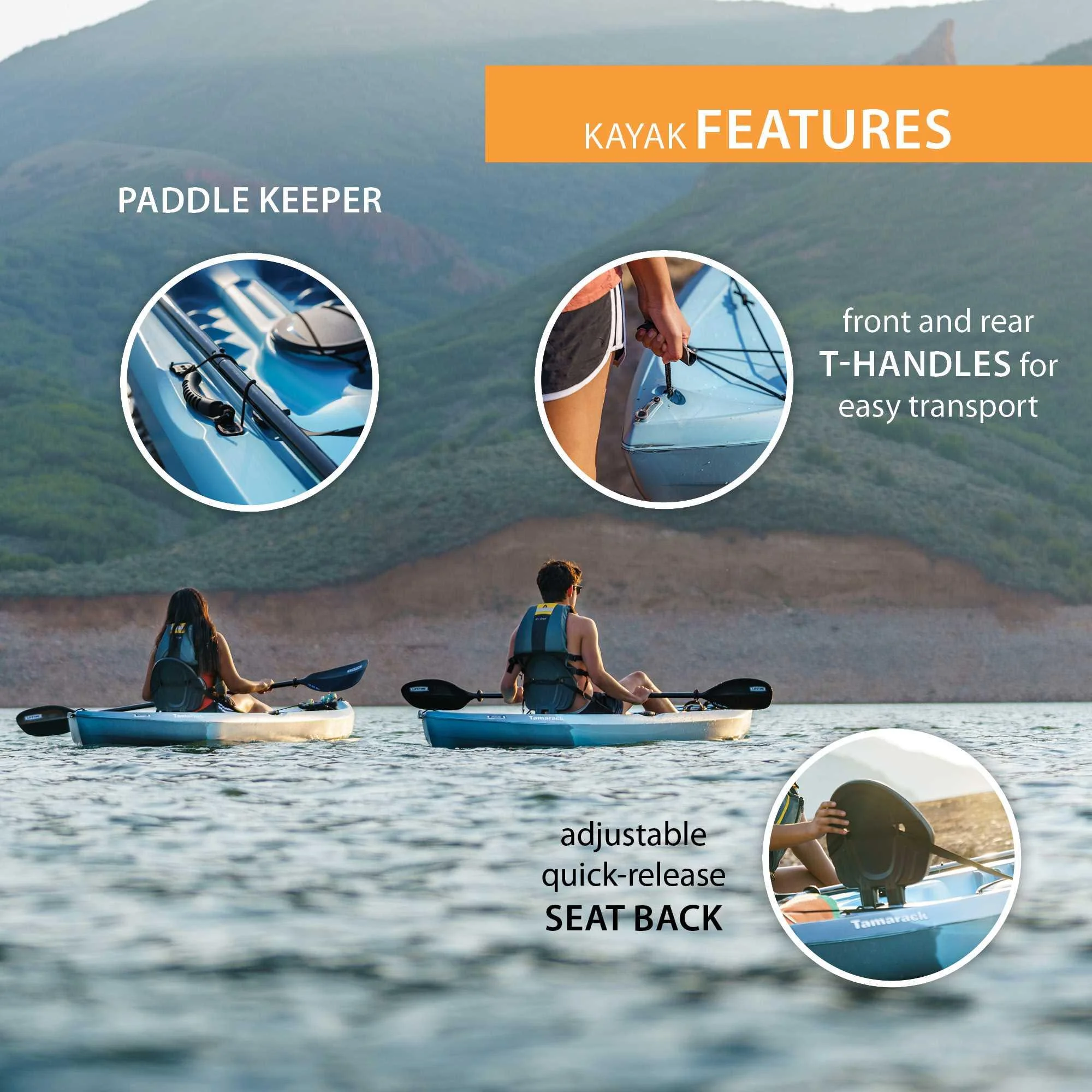 Lifetime Tamarack 100 Sit-On-Top Kayak (Paddle Included) - Arctic Fusion - 91139