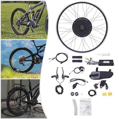 Electric Bike Conversion Kit, 48V 1000W 700C 28"/ 29" Front/Rear Wheel Electric Bicycle Hub Kit Dual Mode Controller w/LCD Display & PAS, 5-Speed Adjustment E-Bike Conversion Kit