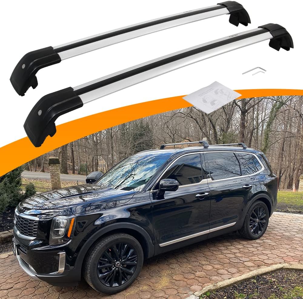 Snailfly Anti-Theft Crossbars 2019-2022 Kia Telluride LX EX S SX Silver Roof Rack Cross Bars Cargo Carrier