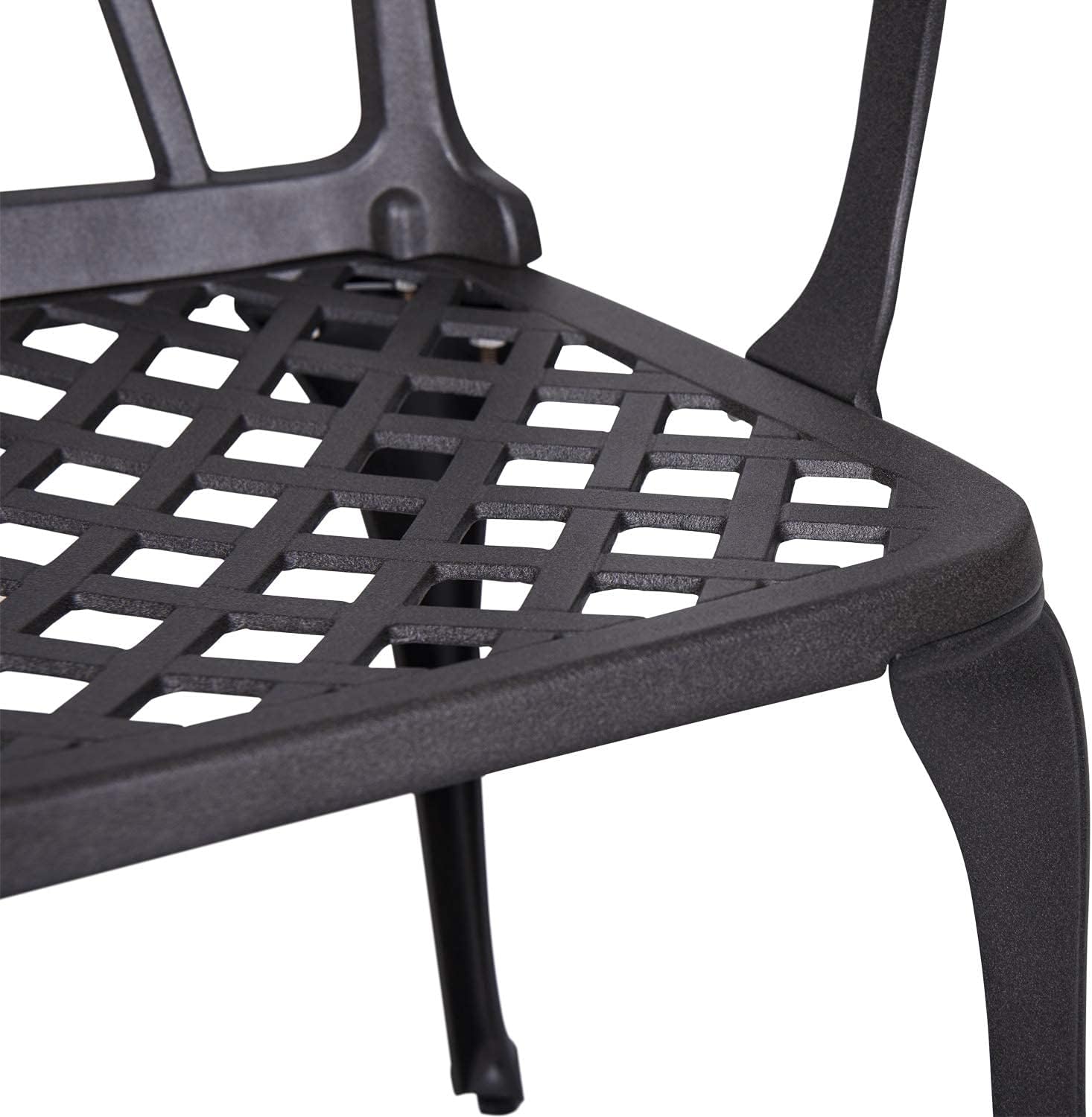 Nuu Garden 3 Piece Patio Bistro Table Set, Cast Aluminum Outdoor Patio Bistro Set Weather Resistant Chairs and Table with Umbrella Hole for Yard, Balcony, Antique Bronze