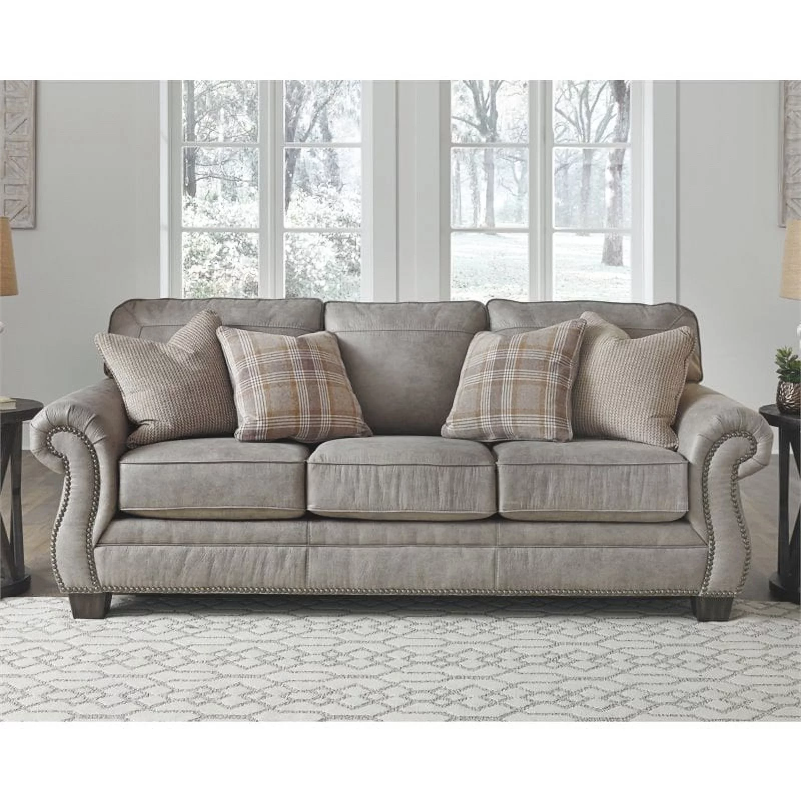 Signature Design by Ashley Olsberg Queen Sleeper Sofa in Steel