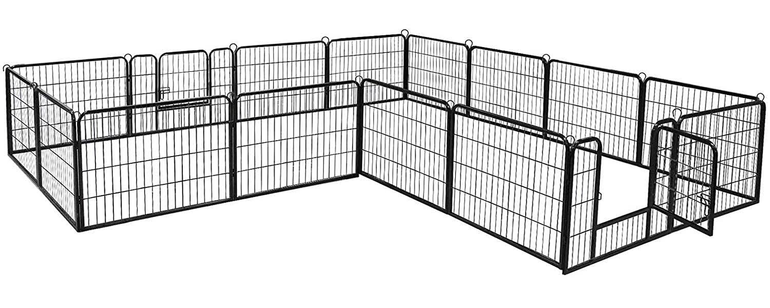 BestPet Dog Pen Extra Large Indoor Outdoor Dog Fence Playpen Heavy Duty 16/8 Panels 24 32 40 Inches Exercise Pen Dog Crate Cage