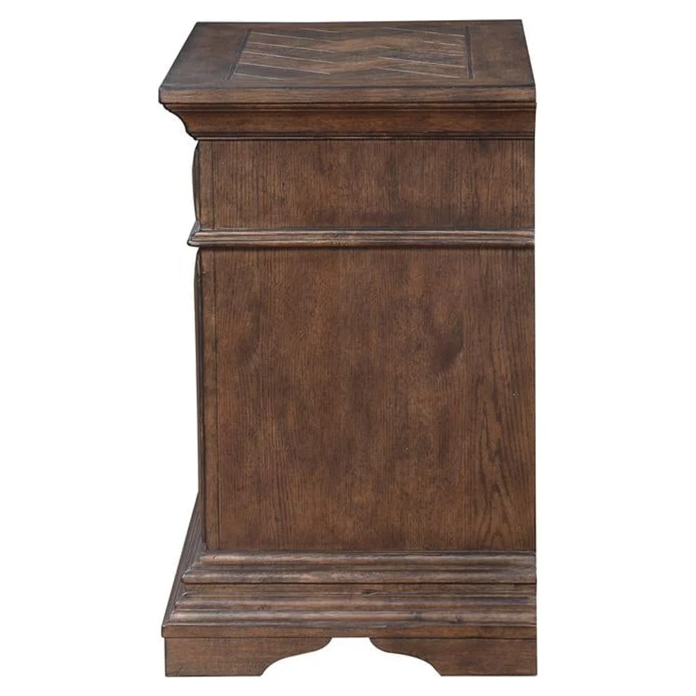 New Classic Furniture Mar Vista Solid Wood 3-Drawer Nightstand in Brushed Walnut