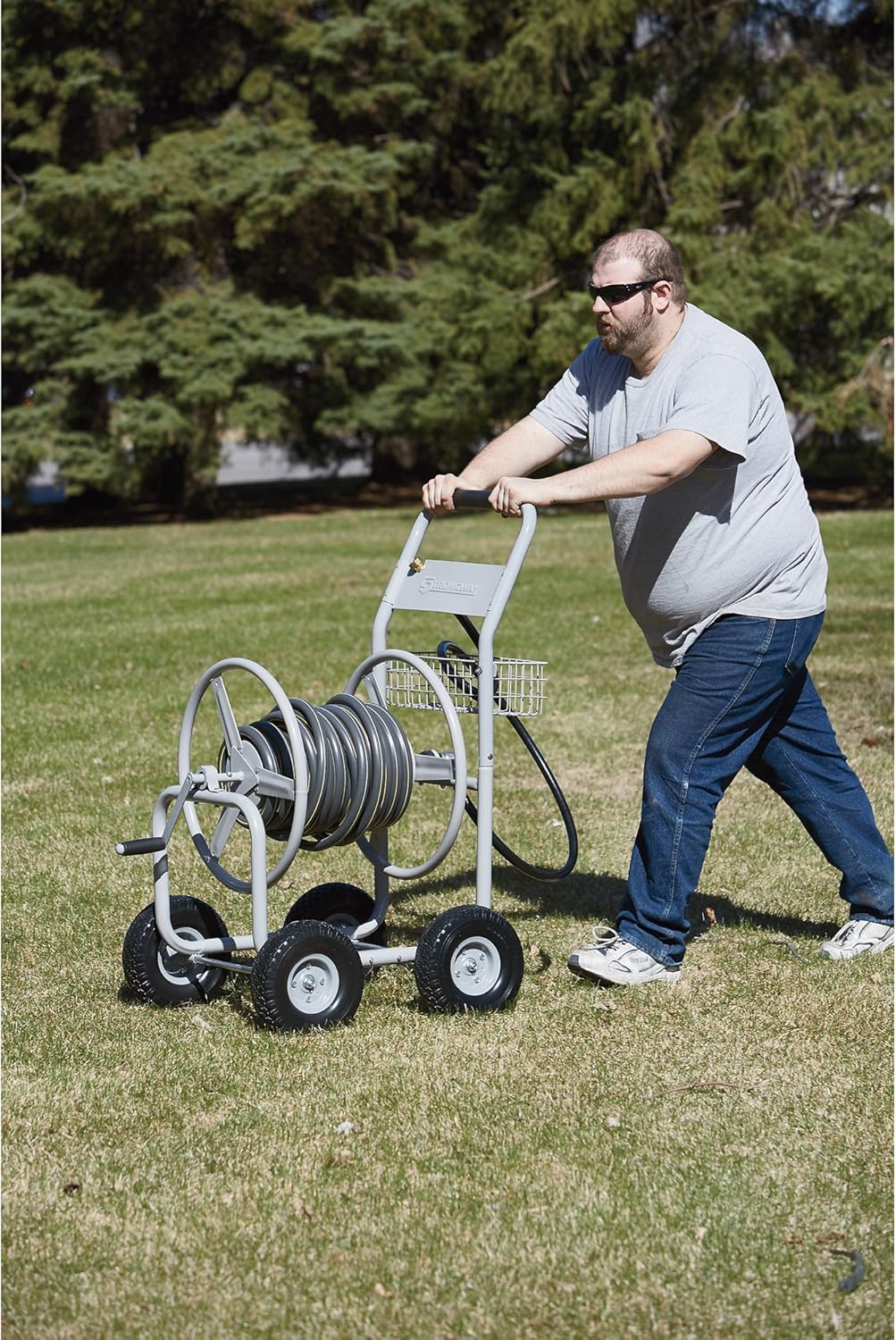 Strongway Garden Hose Reel Cart - Holds 5/8in. x 400ft. Hose