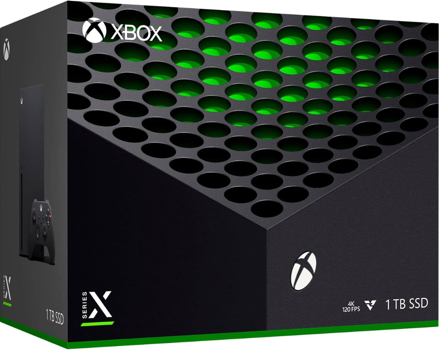 XB-ox Series-X 1TB SSD Console - 16GB GDDR6 Memory, 4K UHD Blu-Ray, 8X Cores Custom Zen 2 CPU, RDNA 2 GPU, Up to 8K HDR, True 4K Gaming Resolution, 802.11AC WiFi, Ethernet