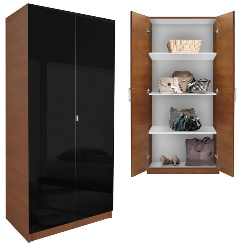 Custom Colored Alta Wardrobe Cabinet - 3 Shelves, Double Doors