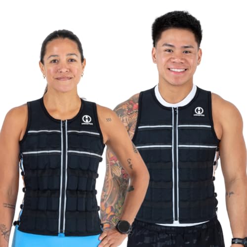 Hyperwear Hyper Vest ELITE Fully Adjustable Weight Vest - Stretch CORDURA® Fabric Zipper Thin Steel Weights - Weighted Vests for Running, Strength, Endurance, Walking - Sizes S, M, L, XL