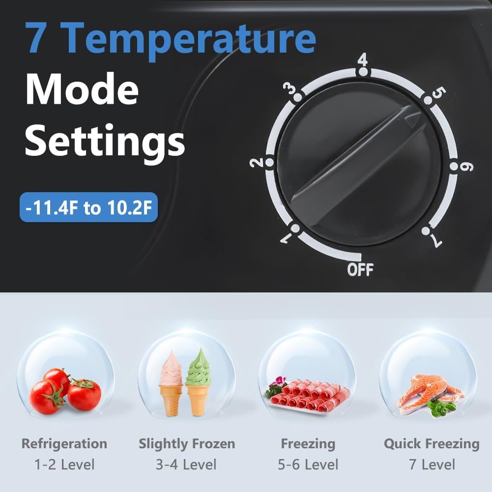 Chest Freezer, 3.8 Cu Ft Compact Deep Freezer With Fast Cooling & Convenient Pulley, Perfect for Kitchen Parlor, Small Freezer With Low Noise & Energy Saving, Titanium Gray