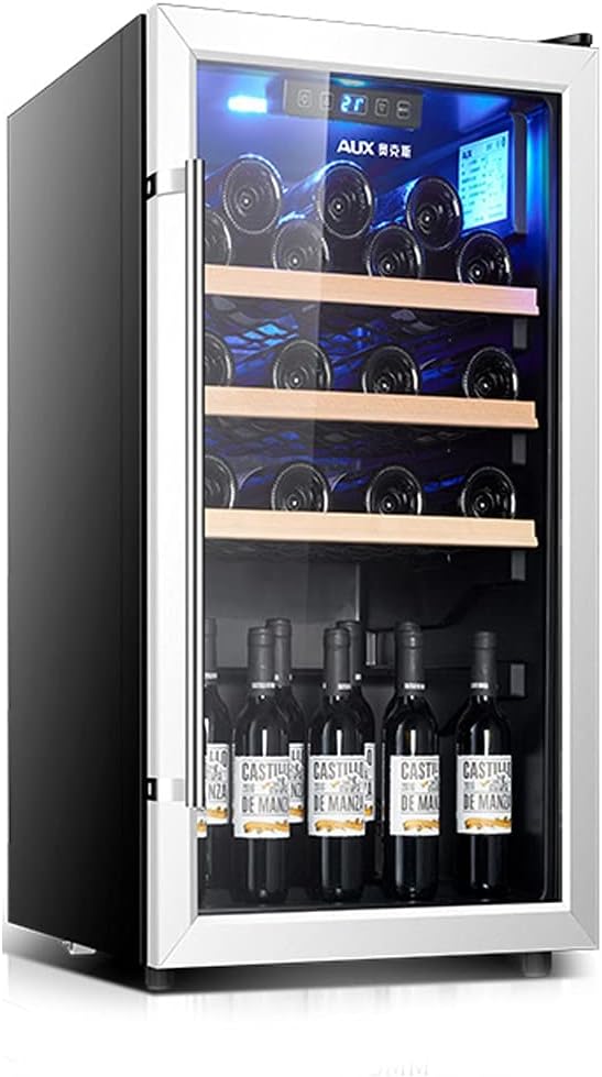 28-Bottle Wine Cabinet, Free Standing Wine Refrigerator, Independent Household Wine Cellar, Compressor Refrigeration, Tempered Glass Door