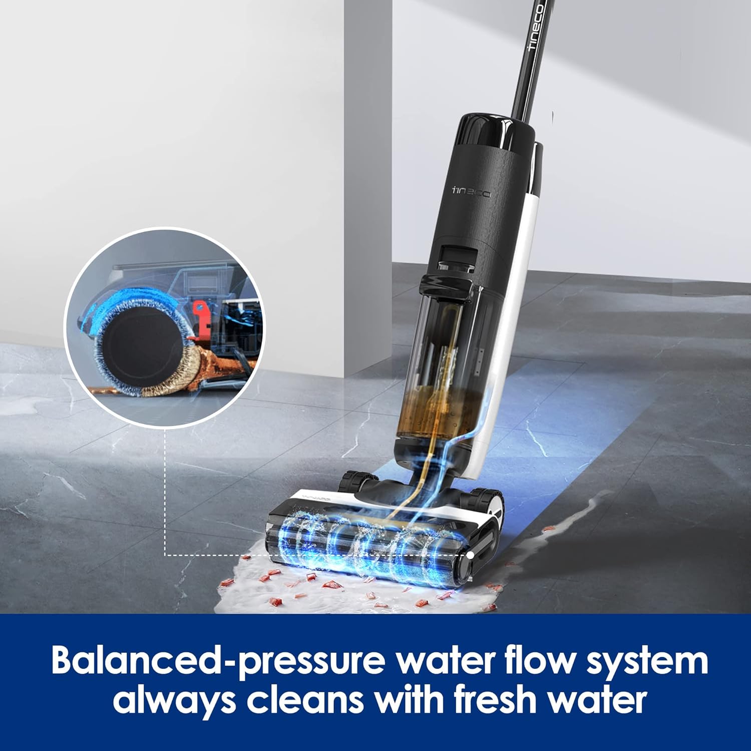 Tineco Floor ONE S7 PRO Smart Cordless Floor Cleaner, Wet Dry Vacuum Cleaner A11 Pet Cordless Stick Vacuum Cleaner, Lightweight with Anti-Tangle Brush