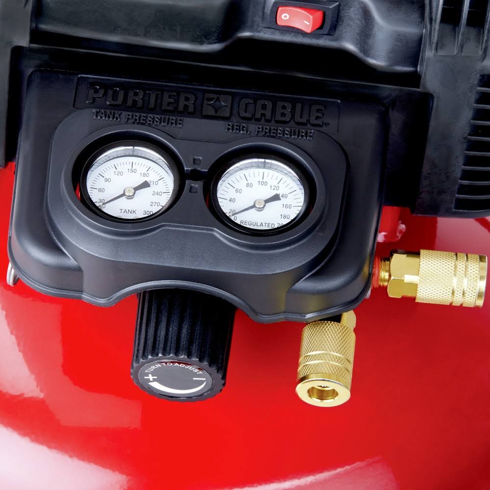 Porter-Cable C2002R Oil-Free Pancake Air Compressor, 0.8 HP, 6 gal