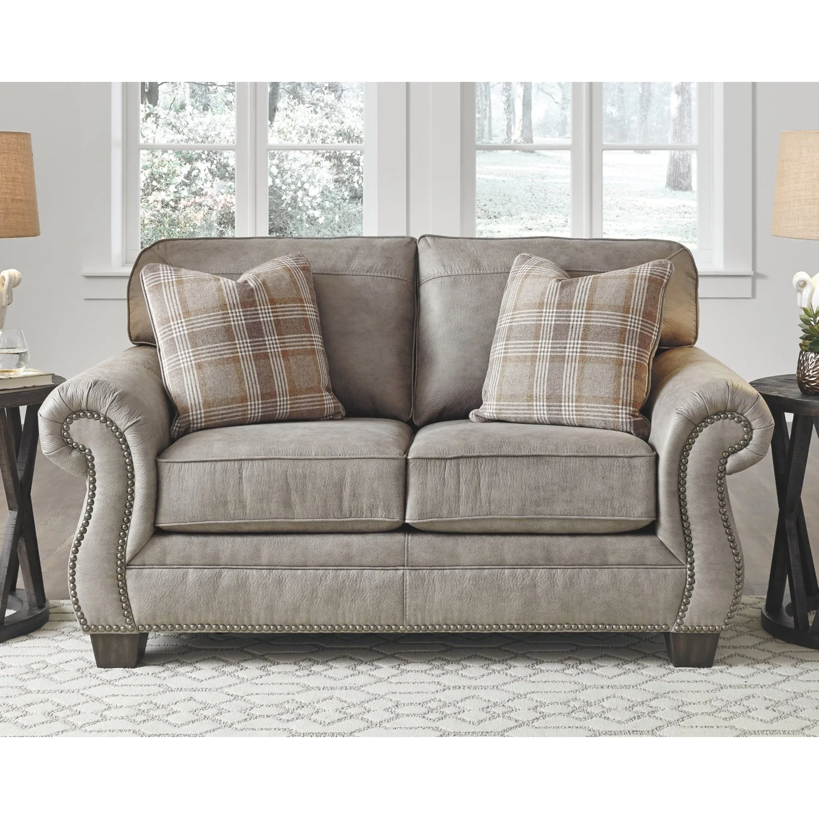 Signature Design by Ashley Olsberg Loveseat in Steel