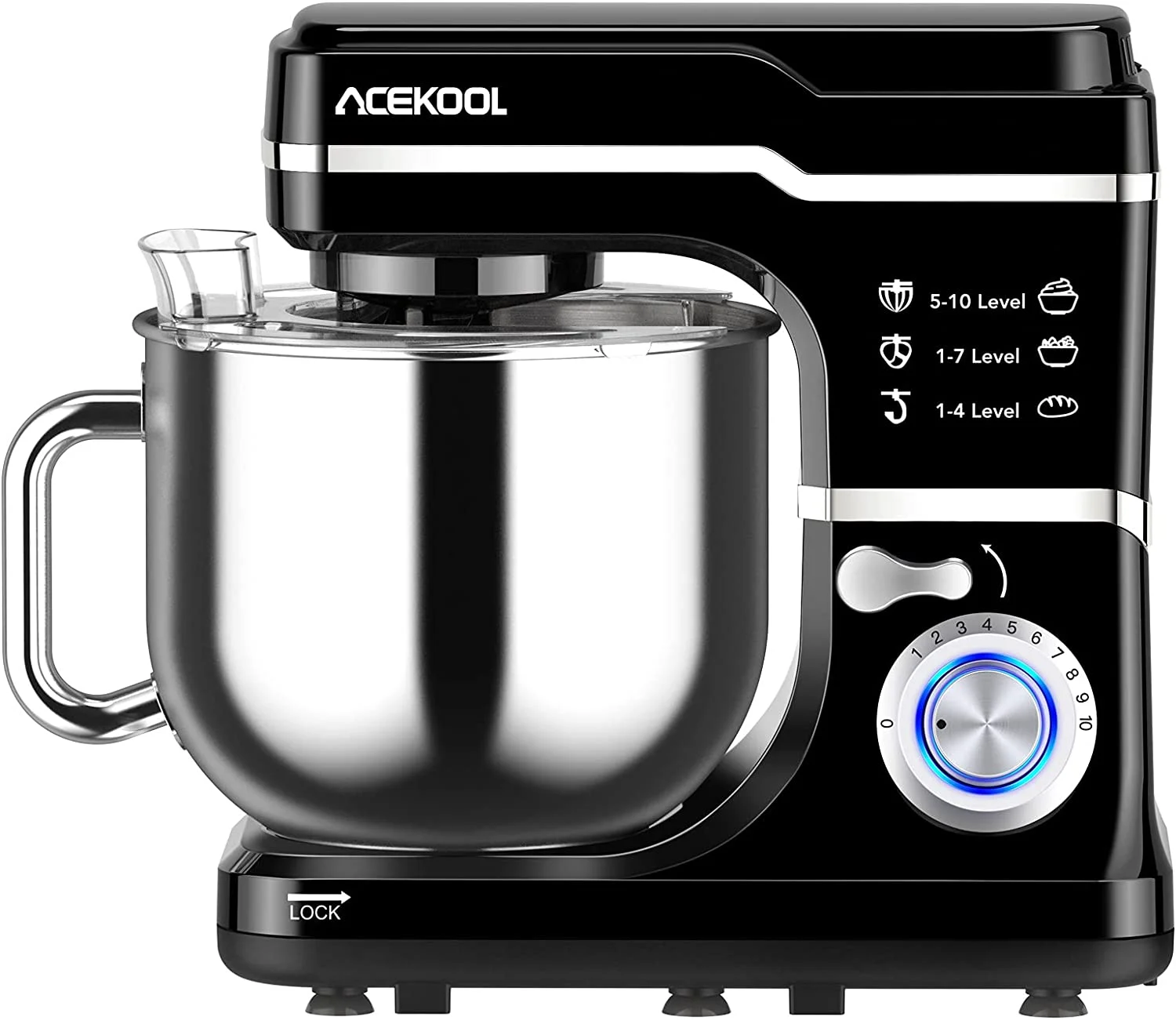 Stand Mixer, 7.5QT 660W Electric Dough Mixer, Kitchen 10-Speed Tilt-Head Food Mixer for Baking&Cake, with Stainless Steel Bowl, Whisk, Dough Hook, Beater, Splash Guard(RED) MC1 - Curated Treasures Market