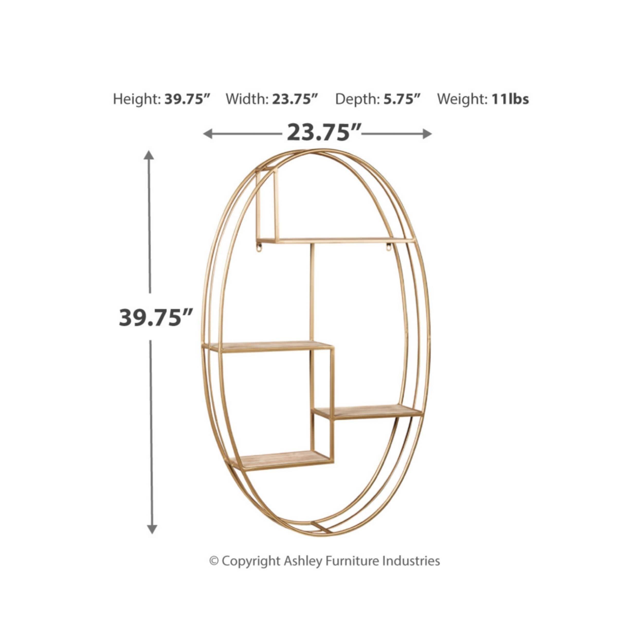 Signature Design by Ashley Elettra Wall Shelf Natural/Gold