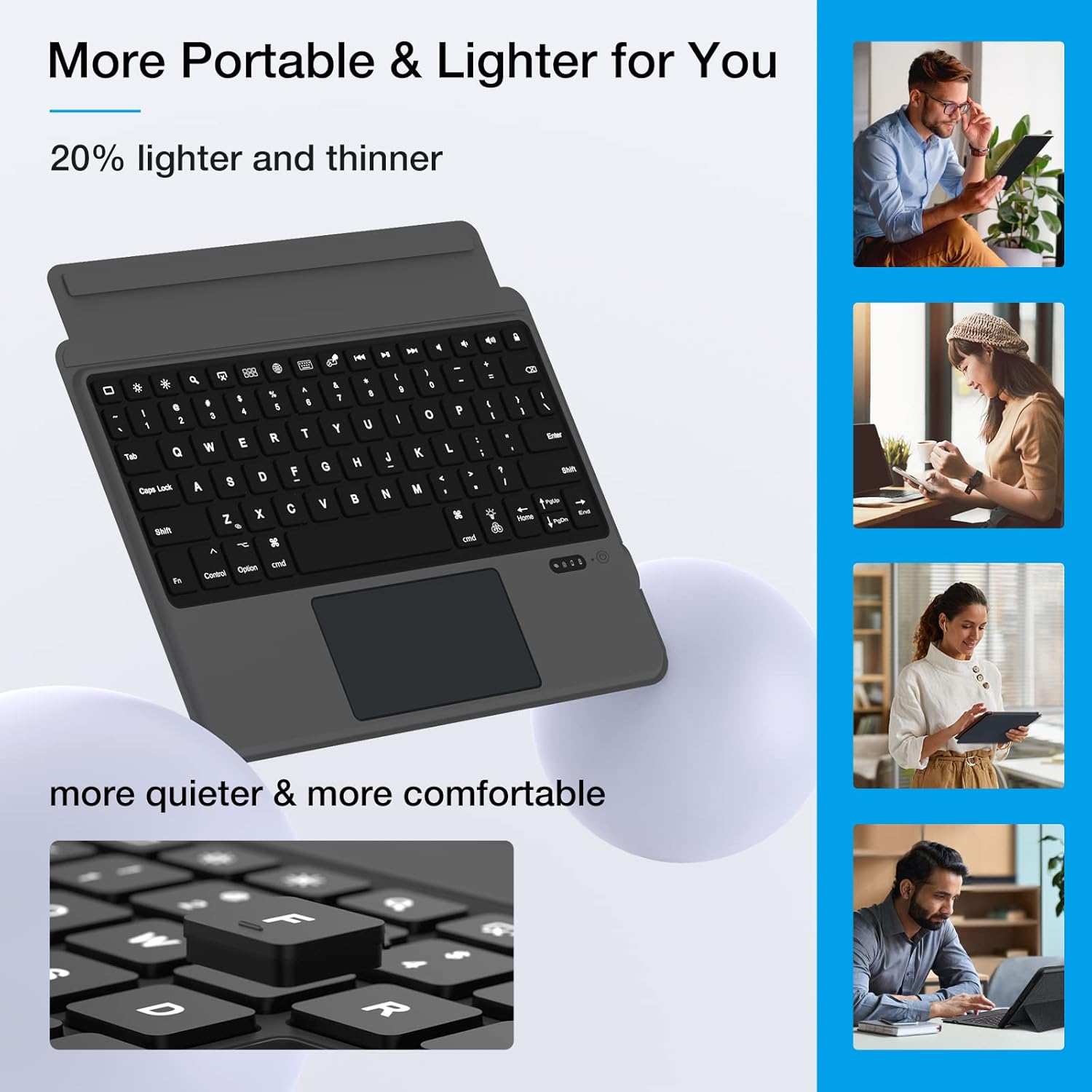 DOKYW Touch Keyboard Case with Backlit for iPad Air 4th Gen Magnetic Detachable Wireless Bluetooth Keyboard Cover Protective Folio Case for iPad Air 4 10.9 inch iPad Pro 2018/2020/2021 11 inch
