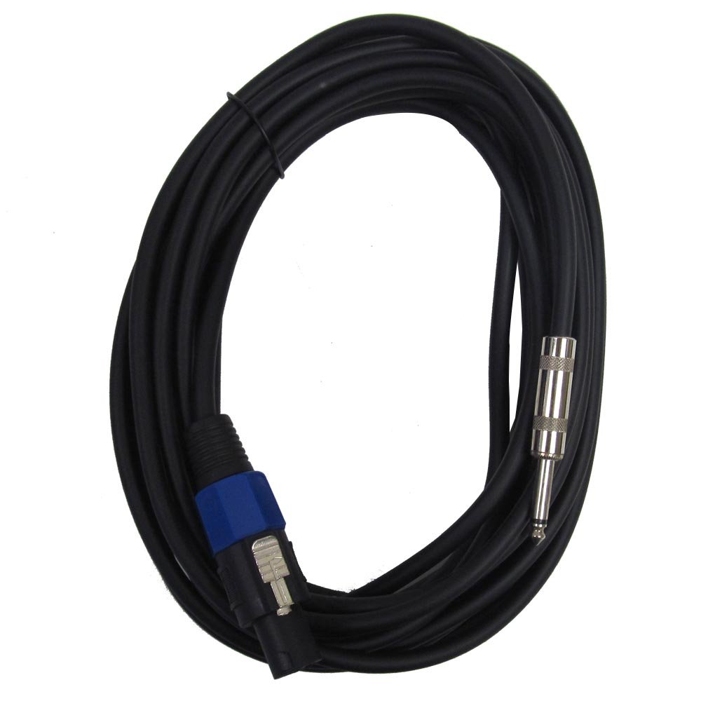 Seismic Audio - SASPT14-25 (2 Pack) - 25 Foot Speakon to 1/4 PA DJ Speaker Cable - 2 Conductor - 14 Guage Pack of 2