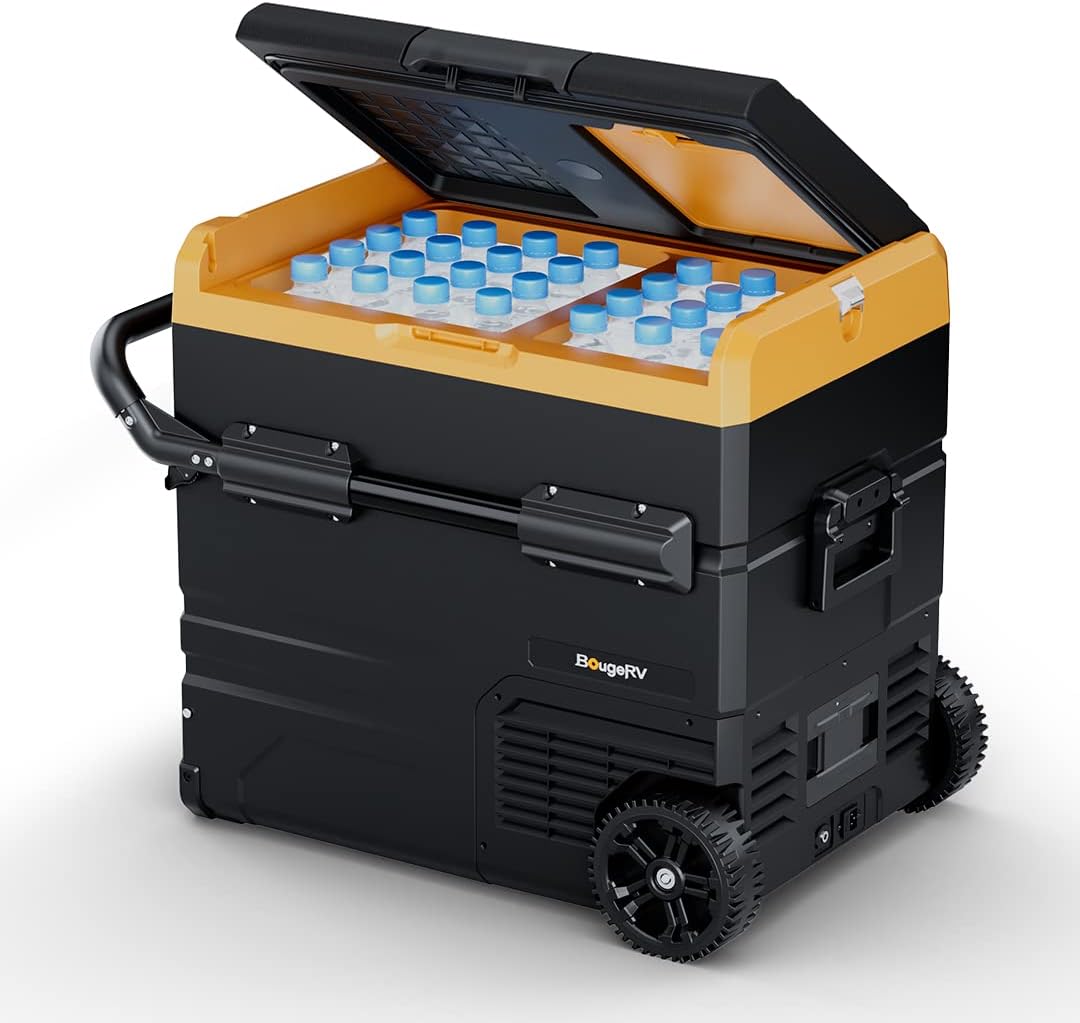 BougeRV 12 Volt Car Refrigerator Dual Zone, Portable Freezer Fridge APP Control (E35(37QT)-no wheels)