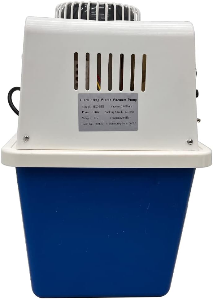 TECHTONGDA Water Circulating Vacuum Pump, 110V Lab Multi-Purpose Circulating Water Vacuum Pump with 2 Off-Gas Taps, Lab Chemistry Equipment, 15L Capacity, Anti-Corrosion Pump, 60L/min Flow Rate