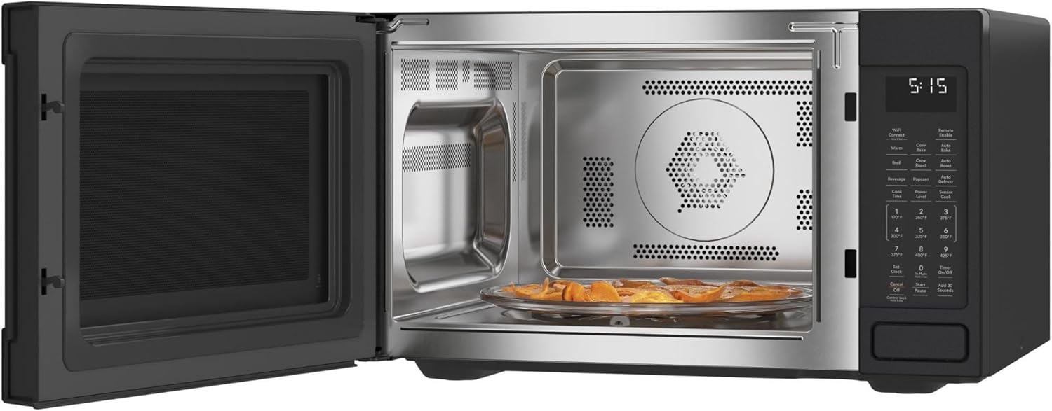 Cafe CEB515P4NWM Matte Collection Countertop Microwave Oven with 1.5 cu. ft. Capacity Convection 1000 Watts 10 Power Levels in Matte White