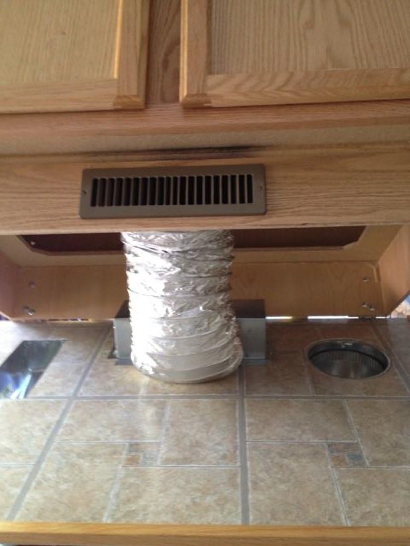 Pre-Assembled Under Cabinet Toe Kick Ducting Kit - Floor Vent Kit