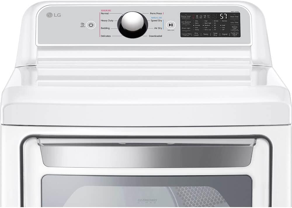 LG DLE7400W 7.3 Cu. Ft. Rear Control White Dryer with EasyLoad Door