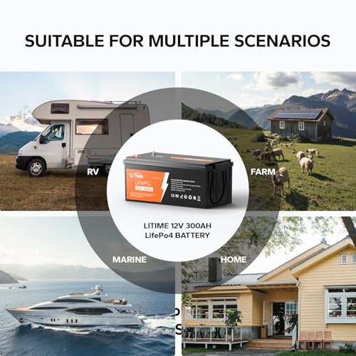 LiTime 12V 100Ah LiFePO4 Battery BCI Group 31 Lithium Battery Built-in 100A BMS, Up to 15000 Deep Cycles, Perfect for RV, Marine, Home Energy Storage