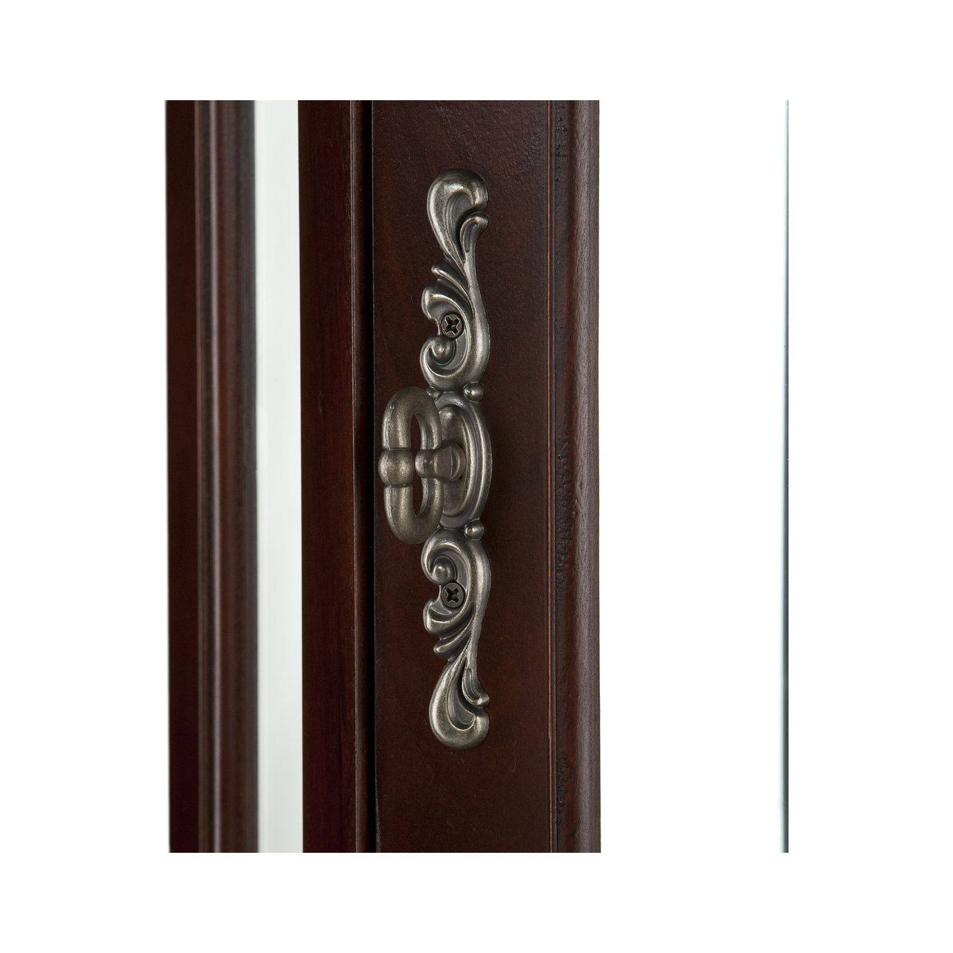 Southern Enterprises Lighted Corner Curio Cabinet, Mahogany