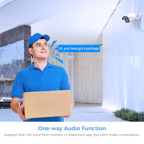 [Wireless Pro, 100ft Range] Hiseeu Wireless Security Camera System, Expandable 16CH 4K NVR, 4Pcs 3MP Night Vision WiFi Cameras Home Surveillance Outdoor, Motion Detection, 1TB HDD, One-Way Audio