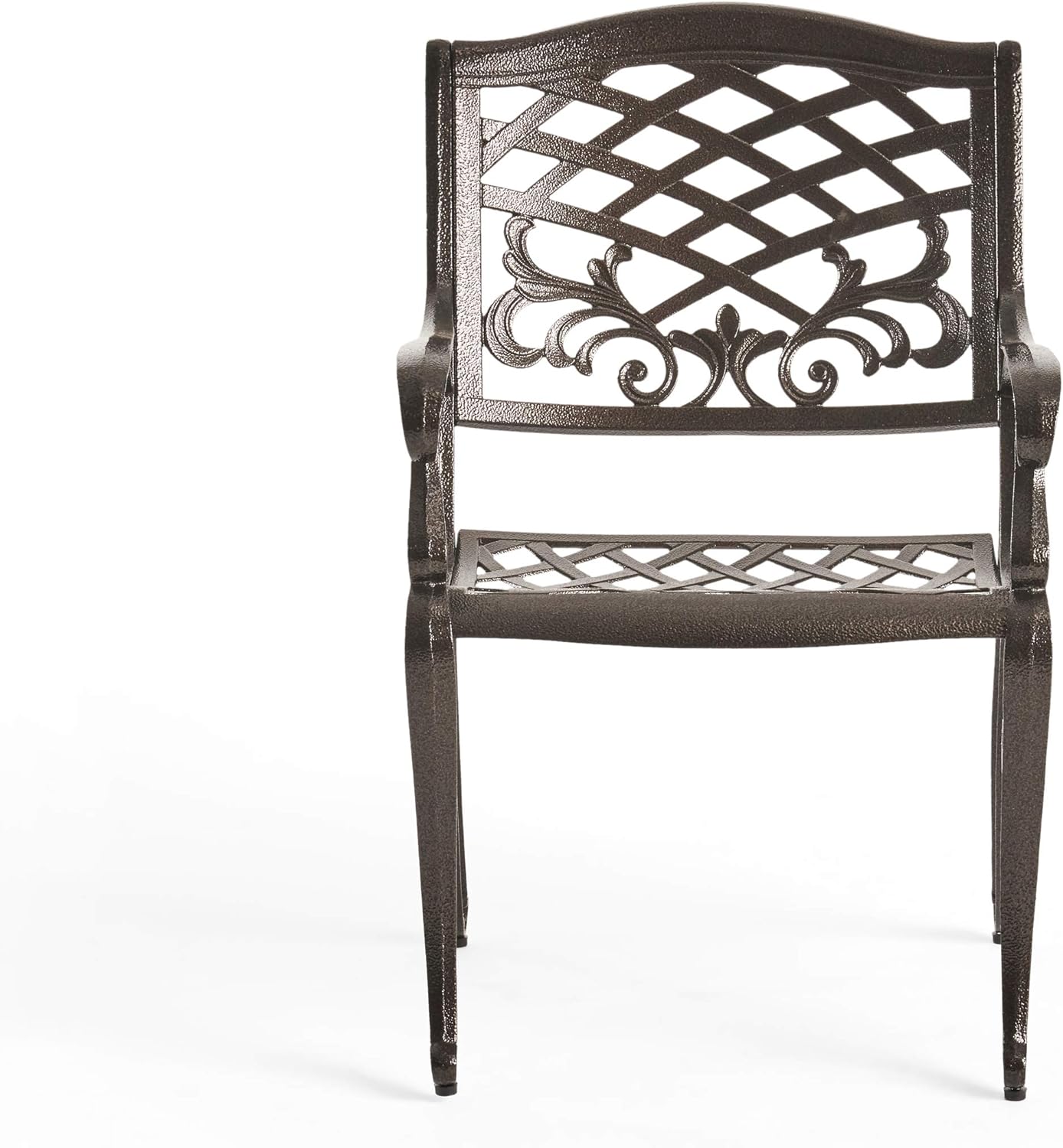 Christopher Knight Home Hallandale Outdoor Cast Aluminum Dining Set for Patio or Deck, 5-Pcs Set, Hammered Bronze