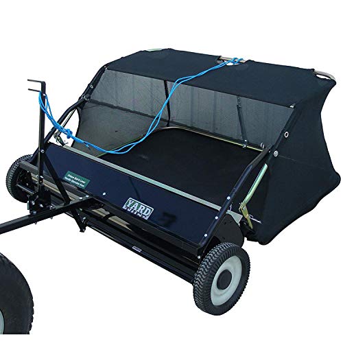Yard Tuff Wide Quick Assembly Tow Style Lawn Sweeper with Hitch for ATVs or Tractors for Debris, Leaves, Grass, Twigs, Pebbles & More