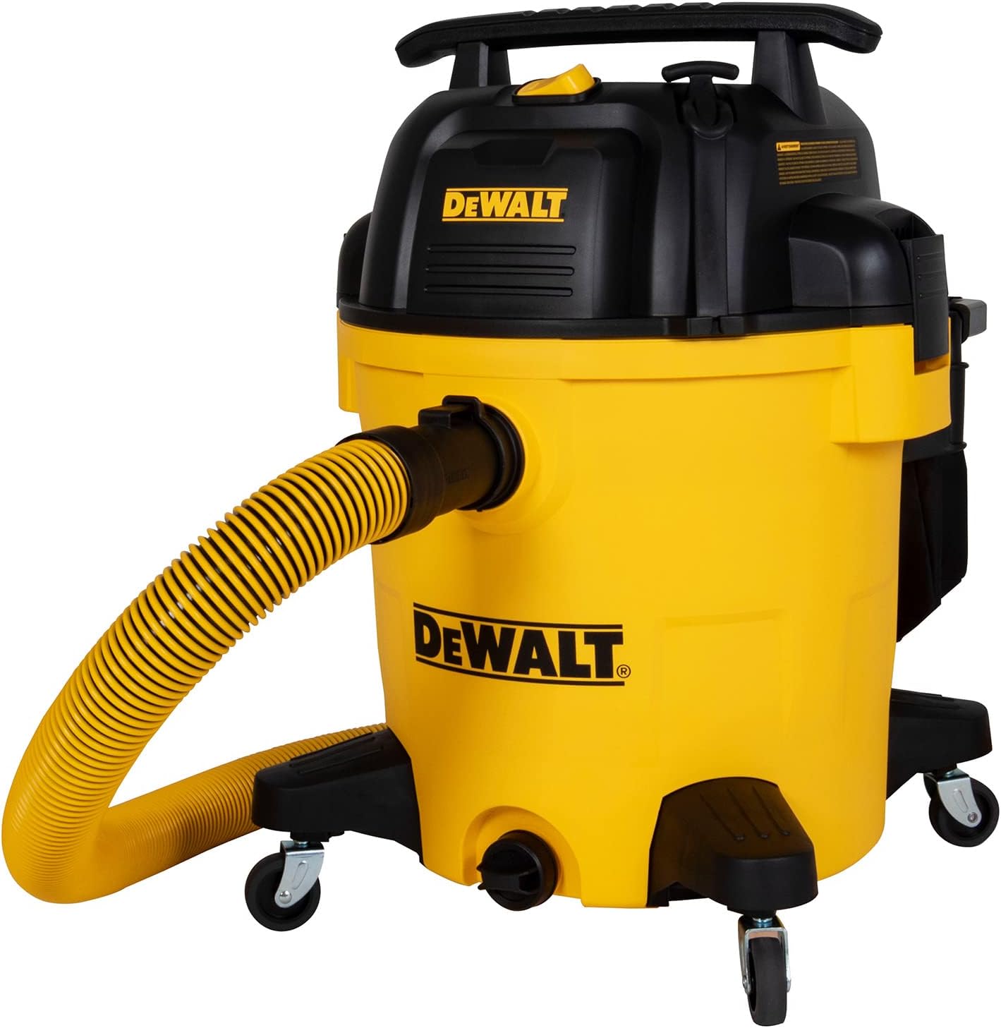 DEWALT 12 Gallon STEALTHSONIC Poly Wet/Dry Vacuum, DXV12P-QTA Newest Noise Reduction Vac, Heavy Duty Shop Vacuum for Jobsite/Workshop, Reduce Motor Noise, Yellow