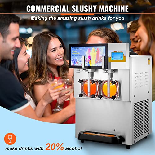 VEVOR Commercial Slushy Machine, Margarita Smoothie Frozen Drink Maker, Slushie Machine for Party Cafes Restaurants Bars Home Use