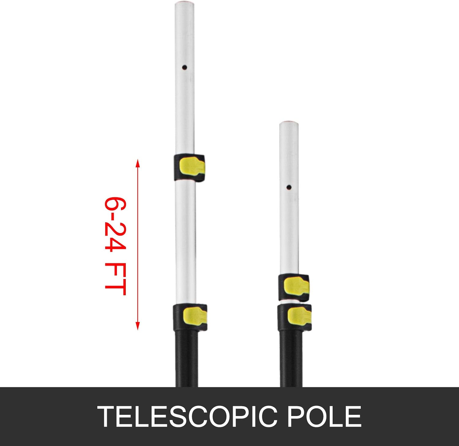 Happybuy 6-24 Foot Telescopic Pole Saw, Black