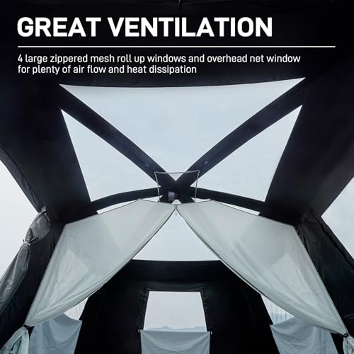 EVER ADVANCED 10 Person Camping Blackout Tent, Multi Room Tent for Family, Large Tents with Rainfly and Carry Bag, 2 Doors, Water-Resistant, 14ft x 10ft x 84in