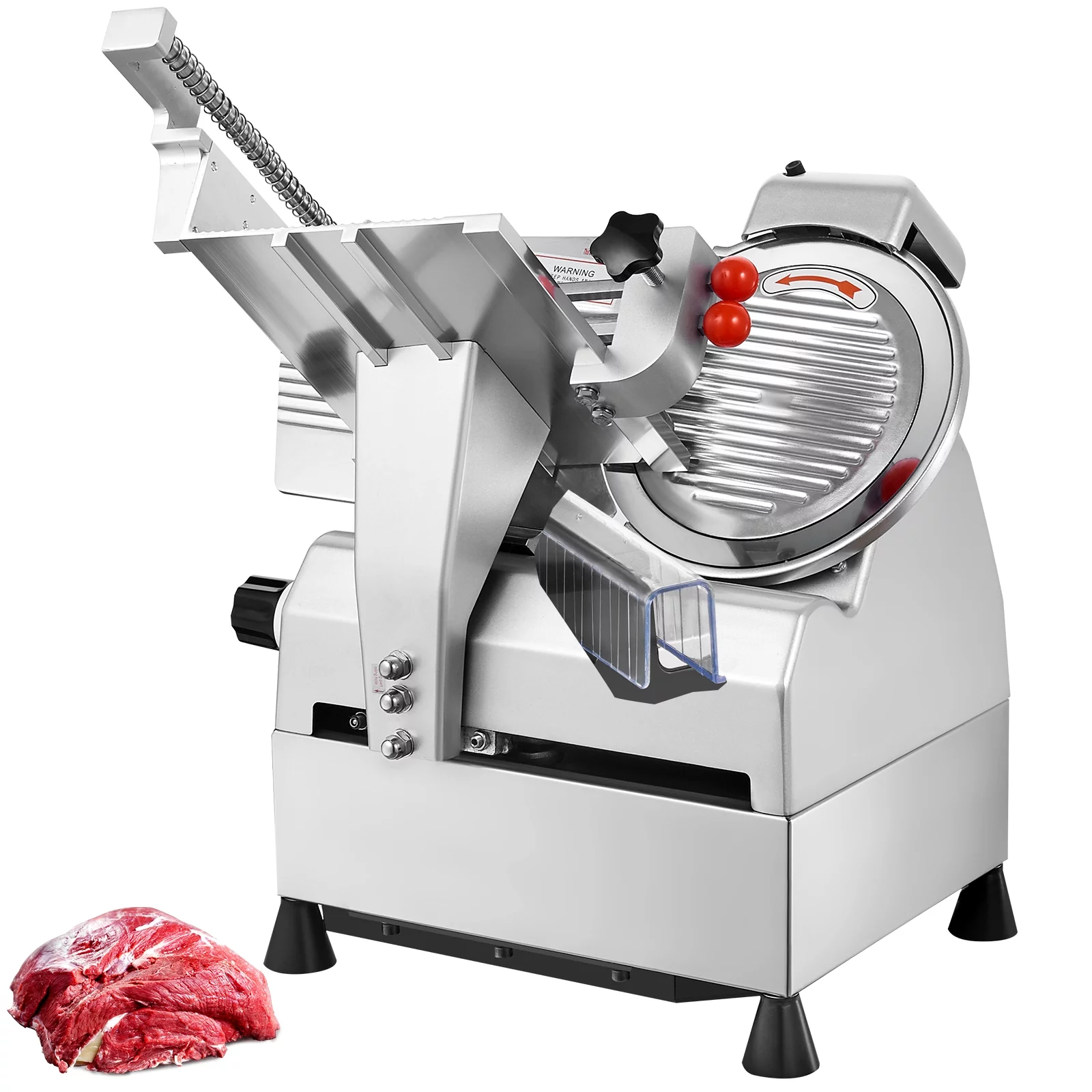 BENTISM Automatic Meat Slicer, 540W Deli Slicer with Two 10" Stainless Steel Removable Blade, 0-15mm Adjustable Thickness