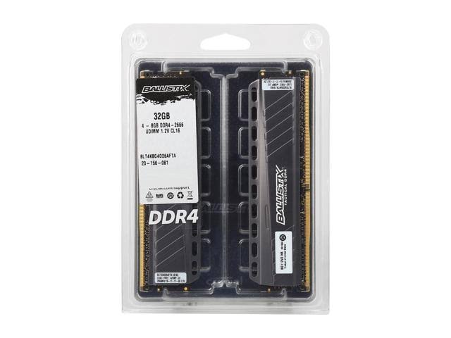 Ballistix Tactical 32GB Kit 8Gx4 DDR4-2666