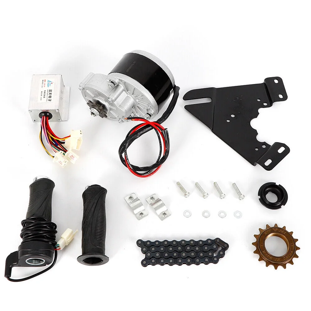 ZhdnBhnos 24V 250W Electric Bicycle Conversion Kit E-Bike 16-28inch Wheel Motor Kit with Chain Motor Controller Freewheel